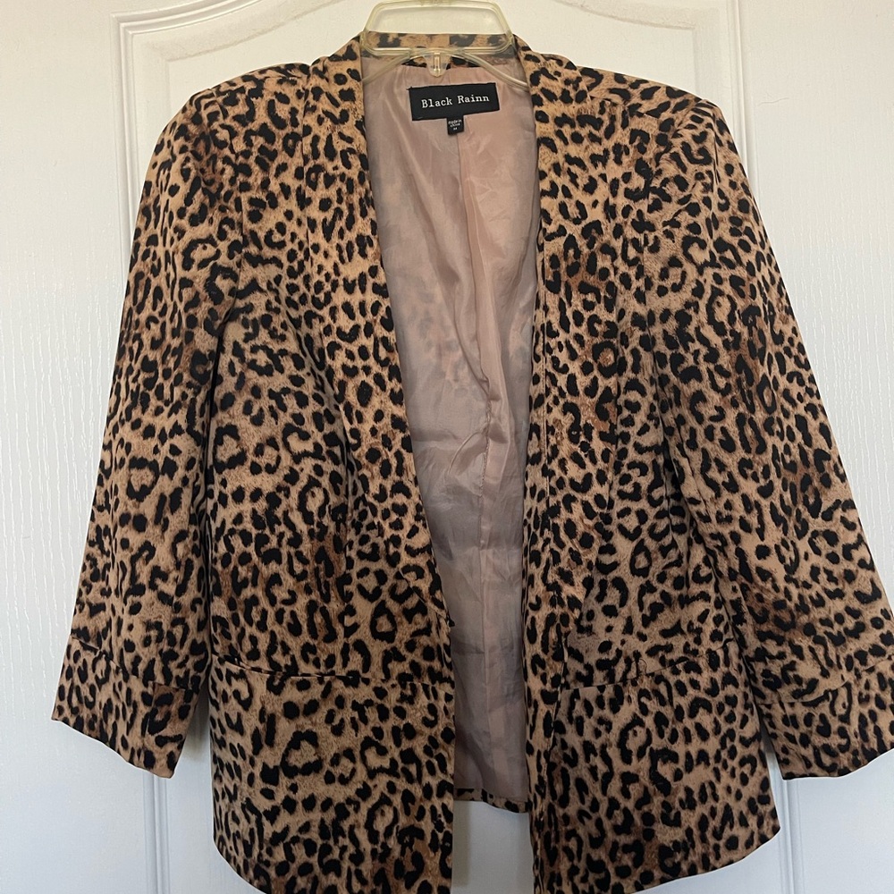 Black Rainn Leopard Print Women's Jacket